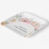 Zachte kleurrijke pastel bloemboog papieren bordje (Gebogen)