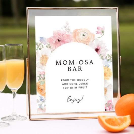 Zachte kleurrijke Pastel Bloemenboog Momosa Bar te Poster