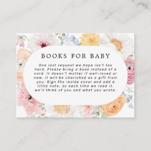 Zachte kleurrijke pastel bloemige Lijst boeken voo Informatiekaartje