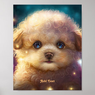 Zachte Kleurrijke Poedel Puppy Hond Huisdier Kinde Poster