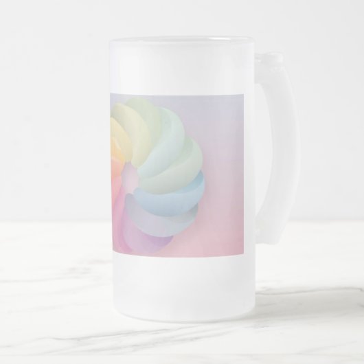 Zachte kleurverloop werveling matglas bierpul (Voorkant rechts)