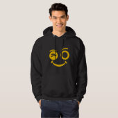 Zachte Knipogende Smiley Gezicht Zwarte Pullover H (Voorkant volledig)