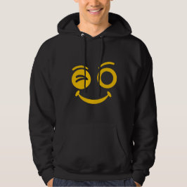 Zachte Knipogende Smiley Gezicht Zwarte Pullover H