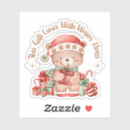 Zachte Knuffelbeer Kerststicker Sticker