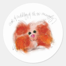 Zachte Knuffelige En Vlezige Harige Kat Sticker Sh