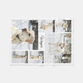 Zachte knuffelige huisdier foto collage wit fleece deken (Voorkant (Horizontaal))