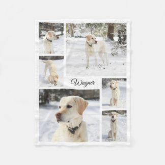 Zachte knuffelige huisdier foto collage wit fleece deken