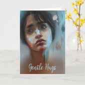 Zachte knuffels | Sad Face, Ondersteuning voor een Kaart (Gele Bloem)