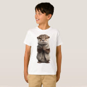 Zachte Knuffeltrui Otter Kinderen T-shirt (Voorkant volledig)