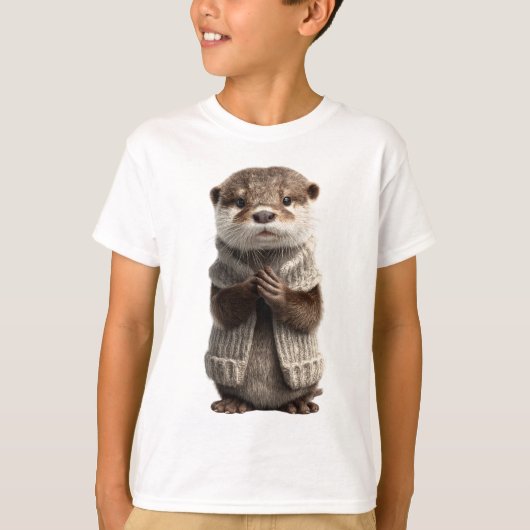 Zachte Knuffeltrui Otter Kinderen T-shirt (Voorkant)