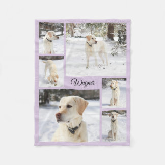 Zachte knusse huisdier fotocollage lavendel fleece deken