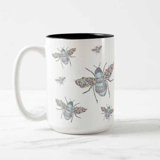 "Zachte koffiedrinkers" Tweekleurige Koffiemok (Links)