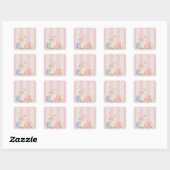 Zachte Konijn Pastel Pasen Vierkante Sticker (Vel)