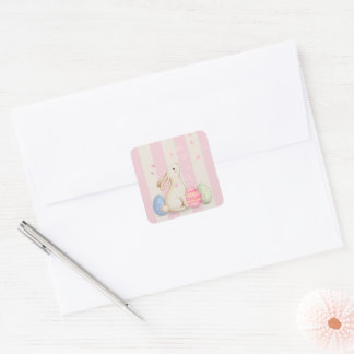 Zachte Konijn Pastel Pasen Vierkante Sticker