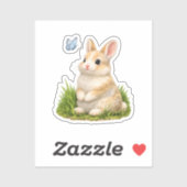Zachte Konijn Stickers met Vlinder Vinyl (Vel)