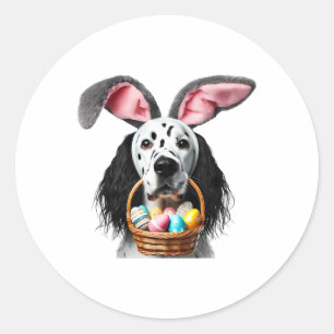 Zachte Konijnenoren English Setter Hond Pasen Eier Ronde Sticker