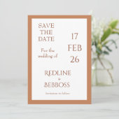 Zachte Koper Elegante Moderne Trouwdag Save The Date (Staand voorkant)
