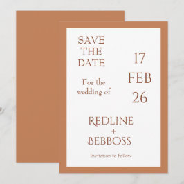 Zachte Koper Elegante Moderne Trouwdag Save The Date
