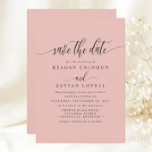 Zachte Koraal Elegante Kalligrafie Save The Date