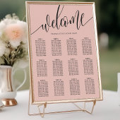 Zachte koraal minimalistische bruiloft zitgrafiek poster