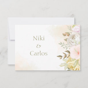 Zachte koraal, persoonlijk bedankt/neem nota van d bedankkaart