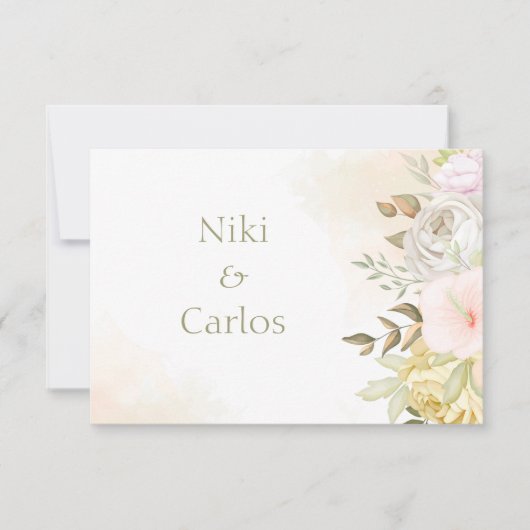 Zachte koraal, persoonlijk bedankt/neem nota van d bedankkaart (Voorkant)