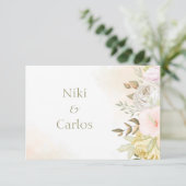 Zachte koraal, persoonlijk bedankt/neem nota van d bedankkaart (Staand voorkant)