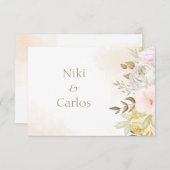 Zachte koraal, persoonlijk bedankt/neem nota van d bedankkaart (Voorkant / Achterkant)