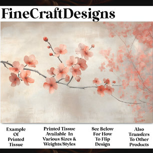 Zachte Koraalbloemen & Bloesems BP8B Decoupage Tissuepapier