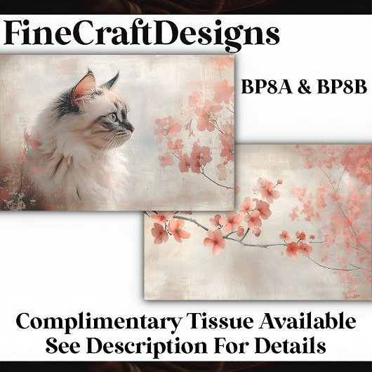 Zachte Koraalbloemen & Bloesems BP8B Decoupage Tissuepapier