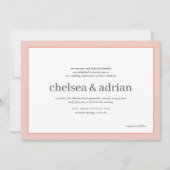 Zachte koraalgrens Eenvoudige Huwelijksuitnodiging Save The Date (Voorkant)