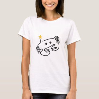 Zachte Krab Eénlijnige Kunst met Rode Hart T-shirt