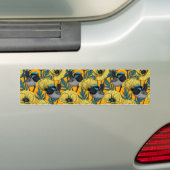 Zachte kreeften en papavers, geel bumpersticker (Op auto)