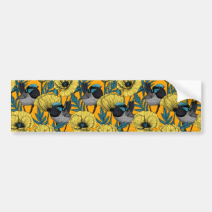 Zachte kreeften en papavers, geel bumpersticker