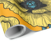 Zachte kreeften en papavers, geel cadeaupapier (Rol Hoek)