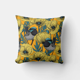 Zachte kreeften en papavers, geel kussen