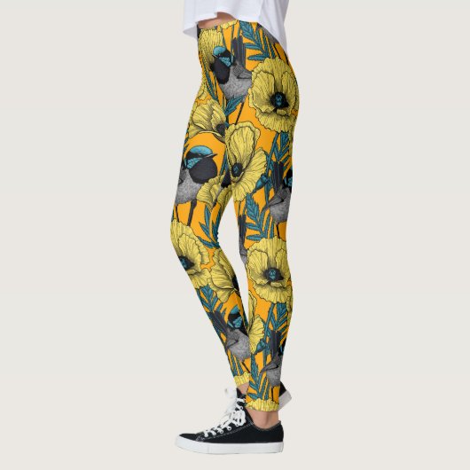 Zachte kreeften en papavers, geel leggings (Links)