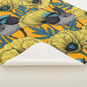 Zachte kreeften en papavers, geel sherpa deken (3/4)