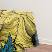 Zachte kreeften en papavers, geel tafelkleed (Voorbeeld)