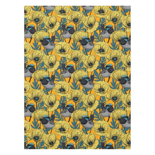 Zachte kreeften en papavers, geel tafelkleed (Voorkant)