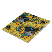 Zachte kreeften en papavers, geel tegeltje (Zijkant)