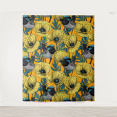 Zachte kreeften en papavers, geel wandkleed (Voorkant)