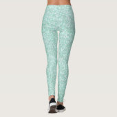 Zachte kristallijne Aqua Blue Glitter CUSTOM-TEKST Leggings (Achterkant)