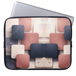 Zachte kubussen met metalen accenten AI-kunst Laptop Sleeve