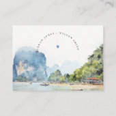Zachte Kust Thailand Seascape Bruiloft Receptie Informatiekaartje (Achterkant)