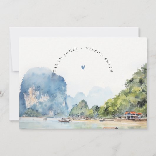 Zachte Kust Thailand Zeegezicht repetitie diner Kaart (Achterkant)
