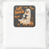 Zachte lancering | ExDesigner | Halloween Vierkante Sticker (Tas)