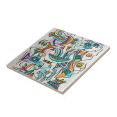 Zachte landings- en moderne geometrische Waterverf Tegeltje (Zijkant)