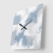 Zachte late blauwe grijze en witte Abstracte pense Vierkante Klok (Hoek)