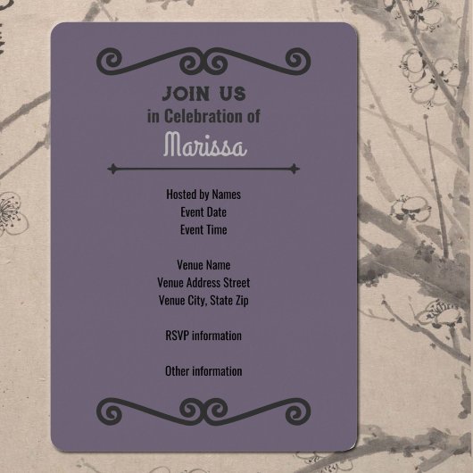 Zachte Lavendel Afstuderen Aankondiging Uitnodigen